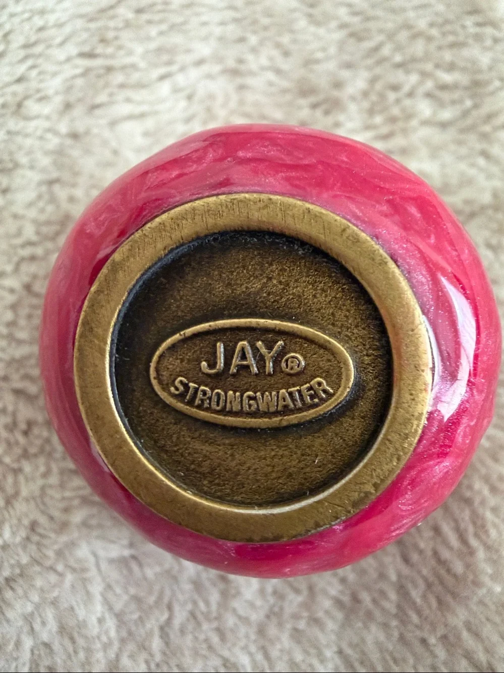 Jay Strongwater rare fuchsia round enamel trinket box with Swarovski crystals